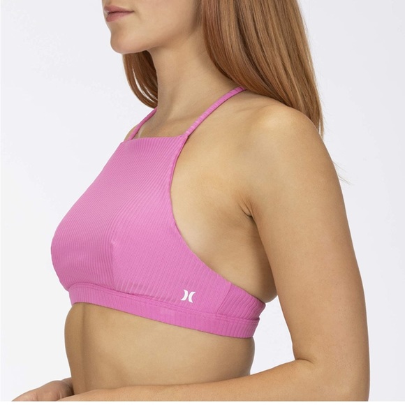 🌴Hurley Women's Standard Quick Dry Ribbed High Neck Goddess Bikini - Picture 3 of 10